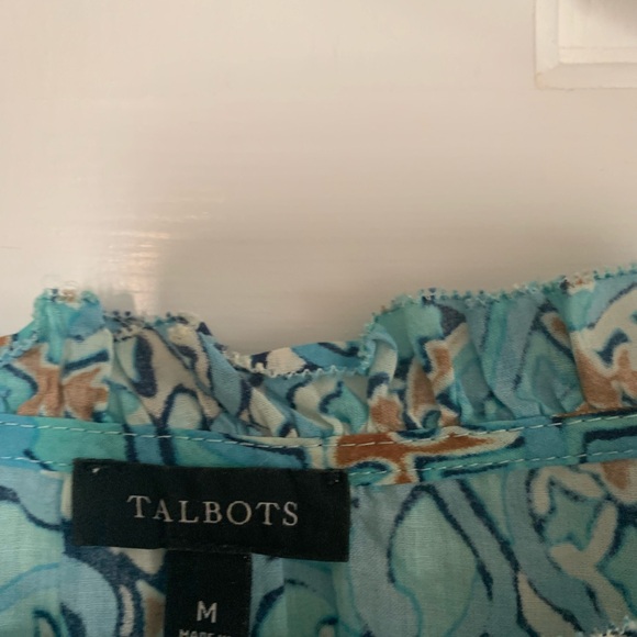 Talbots Blue Patterned Top - Picture 2 of 3